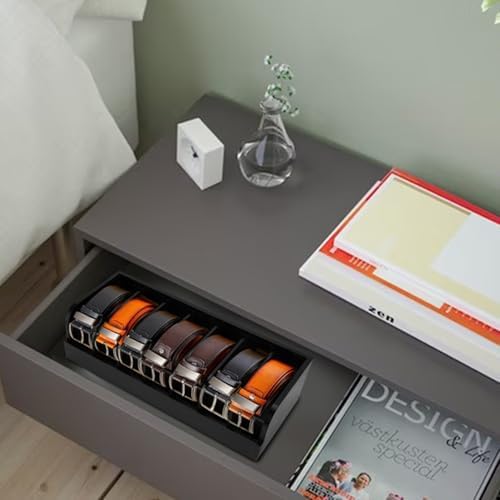 GTI Belt Organizer, 7 Compartments Belt Organizer for Closet and Drawer, Bamb...