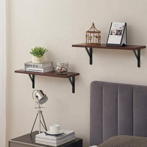 20 Pack L5 x H 3" Black Heavy Duty Shelf Brackets with Screws Metal Shel...