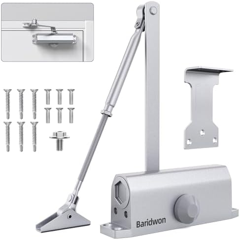 Commercial Grade Hydraulic Door Closer Large Size, Heavy Duty No Slam with Ho...