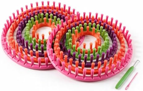 novelinks Round Knitting Looms Kit, Set of 10 Plastic Looms Knitting