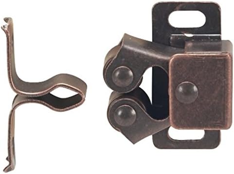 MPJ Double Roller Catch, Brown Antique Copper, with Screws, Contractor Pack (50)