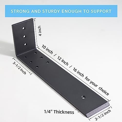 WEKIS 16 Inch Countertop Support Bracket, 3 Pack Solid Iron Steel Heavy Duty ...