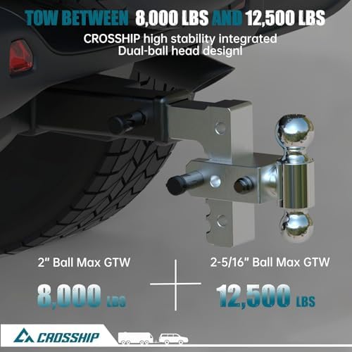 Adjustable Trailer Hitch - Heavy Duty Aluminum Drop Drawbar Hitch - Fits 2&qu...