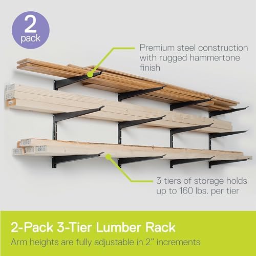 Heavy Duty Wood and Lumber Storage Rack (2-Pack), Holds Up To 960 lbs - Easy ...