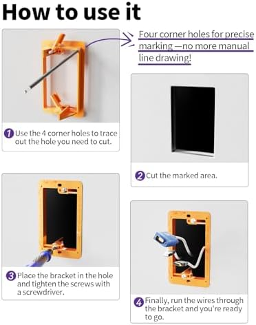 VCELINK Low Voltage Mounting Bracket, Flush Low Voltage Box, Orange 25-Pack