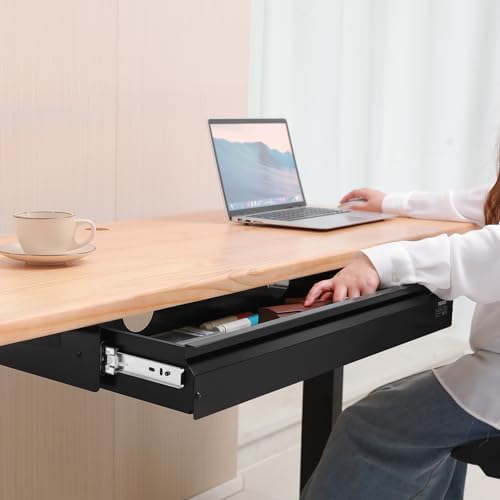 VEVOR Under Desk Drawer Slide Out, 33inch Under Desk Mounted Pull-out Drawer ...