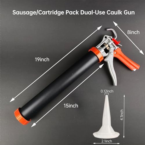 Sausage Caulking Gun | Dual‑Purpose for 20oz Sausage Foil & 10oz Cartridge