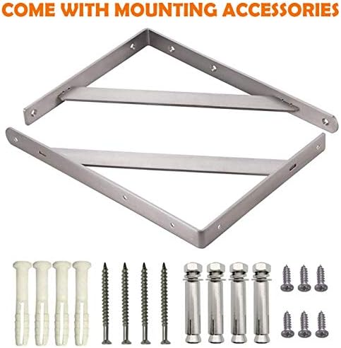 CLT Shelf Bracket 16” x 12" Max Load: 550 lb Heavy Duty Stainless Steel ...