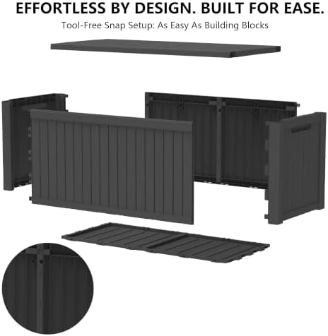 Outdoor Storage Box,200 Gallon Waterproof Deck Box [Upgraded 3.0]