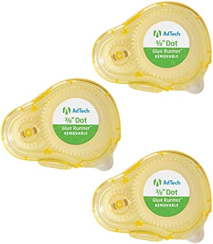 AdTech Removable Adhesive Dots Glue Runner, Clear .375" - 3 Count (Pack ...
