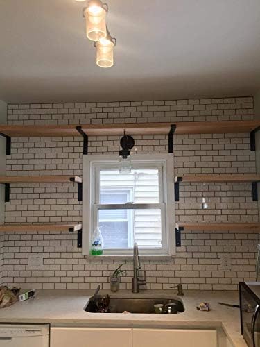 Shelf Brackets 10 Inch Lip Brackets for Shelves, Industrial Forged Steel Floa...