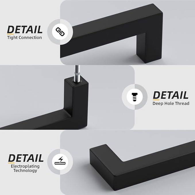 goldenwarm 15 Pack 5 Inch Black Cabinet Handles