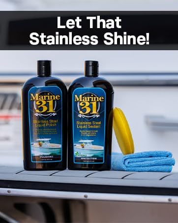 Marine 31 Stainless Steel Polish & Sealant Combo | Cleans, Polishes &...