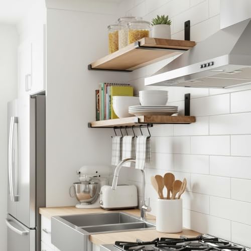 LEOPO 10 inch Shelf Brackets 8-Pack, 1/5" Thick Floating Shelf Bracket