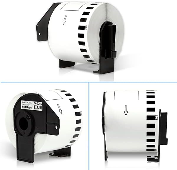 COLORWING DK-2205 Continuous Paper Labels Replacement for Brother DK2205 2.4&...