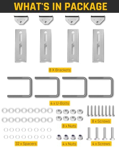 Wyckoff 8" Boat Trailer Bunk Bracket 4-Pack,Heavy Duty Galvanized Swivel