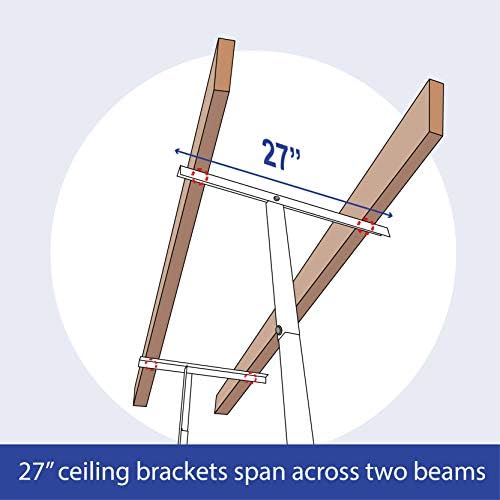 SafeRacks 3x6 Overhead Garage Storage Rack, White, 12"-21" Height