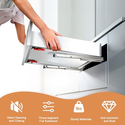 Probrico 10 Pairs 21 Inch Undermount Drawer Slides, Full Extension Concealed ...