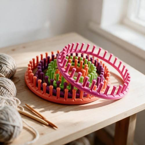 novelinks Round Knitting Looms Kit, Set of 10 Plastic Looms Knitting