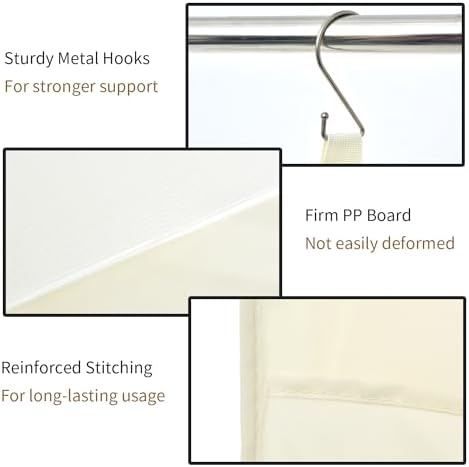 GRANNY SAYS 4-Shelf Hanging Closet Organizer, Foldable Storage, Beige (2 Pack)