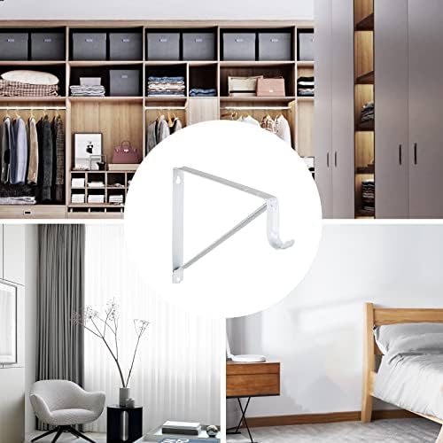 Closet Rod Brackets 11x9.5in, 10 Pack Closet Shelf Brackets, White