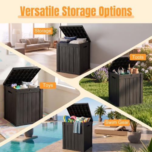 Outdoor Storage Box,70 Gallon Waterproof Resin Patio Deck Box