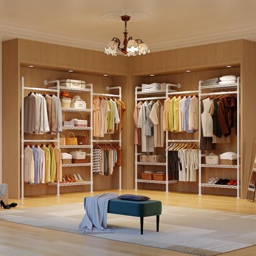 ONBRILL H3 Expandable Wall Mounted Closet System, Heavy Duty Clothing Rack