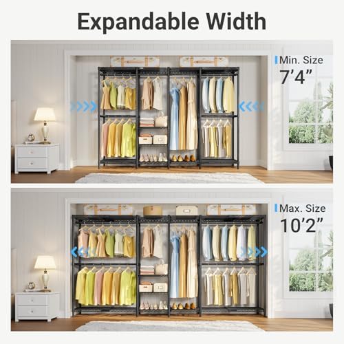 VIPEK X4 Expandable Heavy Duty Clothes Rack Wardrobe Closet Organizer Black