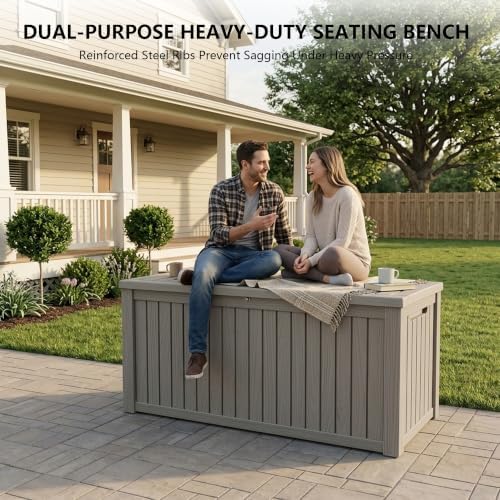 Outdoor Storage Box,200 Gallon Waterproof Deck Box [Upgraded 3.0]