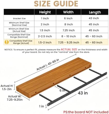 1pc Floating Shelf Bracket Heavy Duty,Decorative Floating Shelf Hardware Hidd...