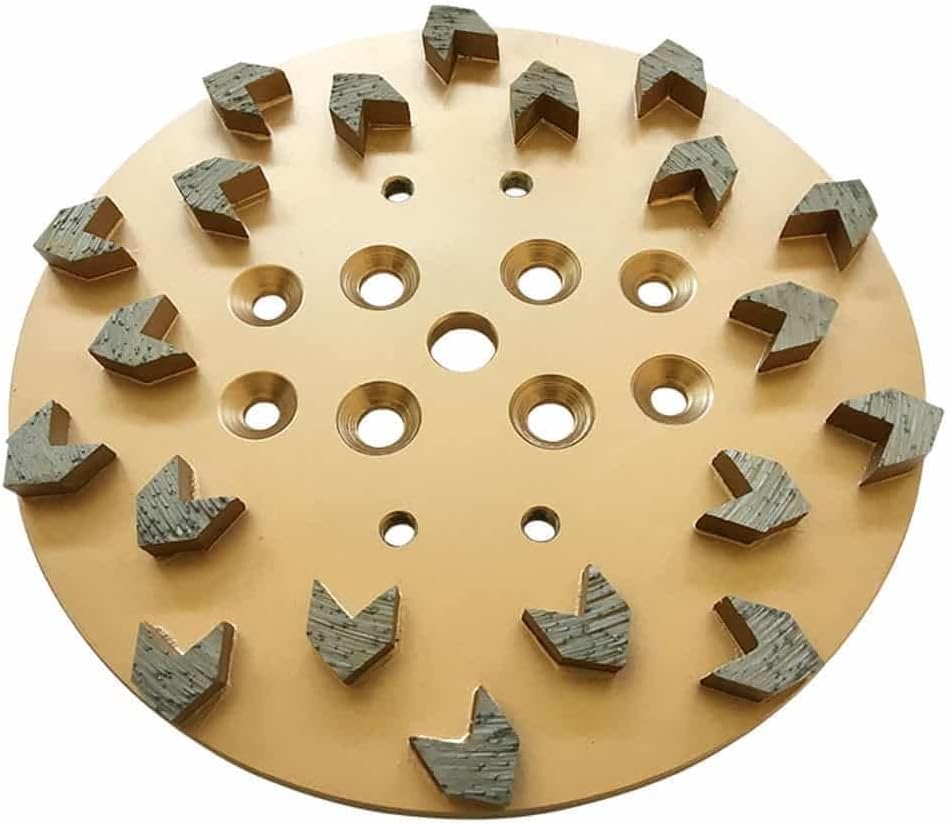 10" Diamond Concrete Grinding Disc Plate, 20 Arrow Segment, 25/30 Grit