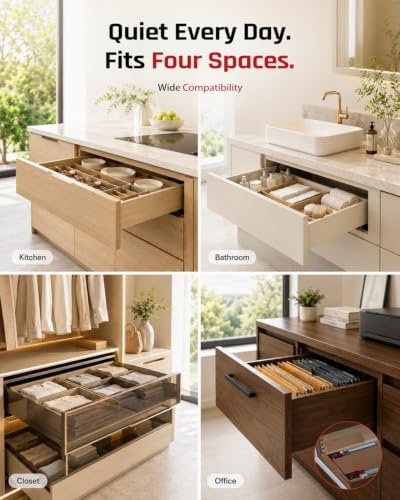 21 Inch Undermount Drawer Slides Soft Close 1 Pair, Bottom Mount Drawer Slide...