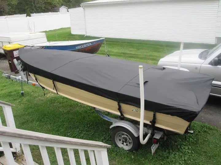 1200D 5-Layer Jon Boat Cover 12-14ft with Motor Cover