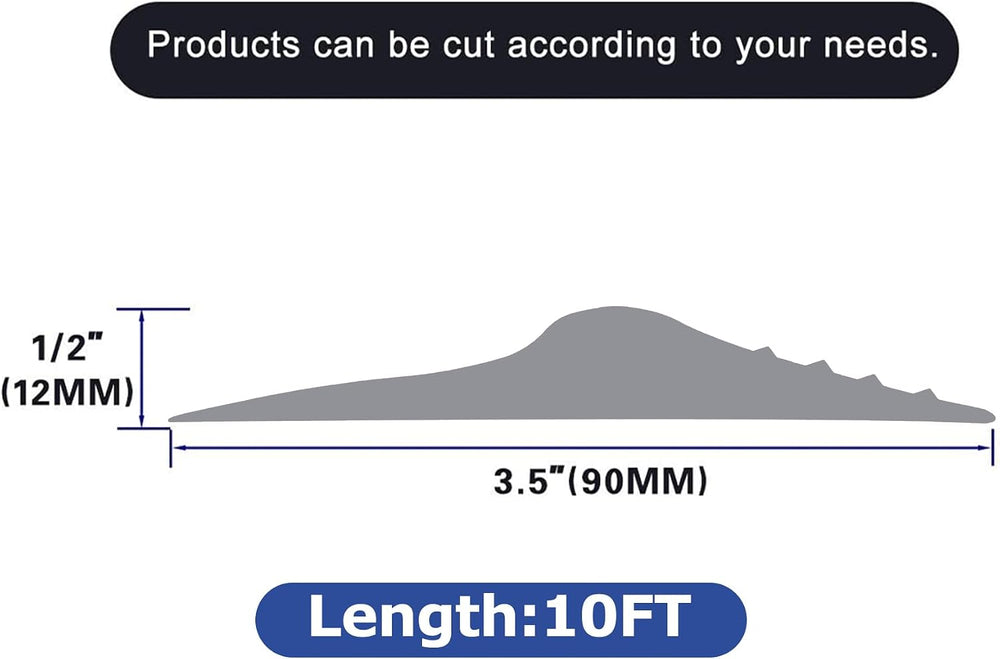 10Ft/3M Universal Garage Door Rubber Threshold Strip with 300ml Black Adhesiv...