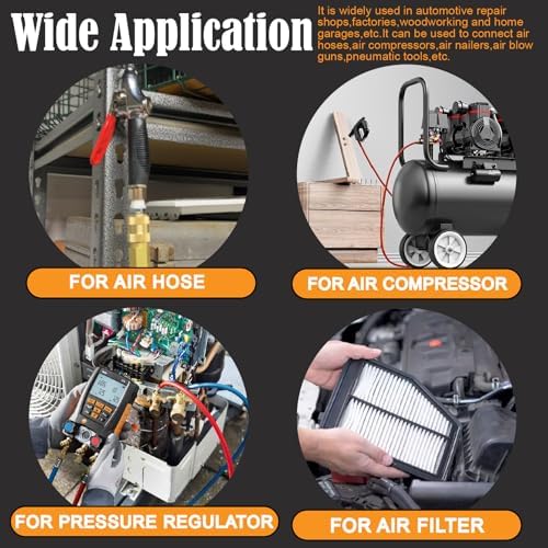 48Pcs 1/4"NPT Air Coupler & Plug Kit,Male Female Quick Connect Air F...