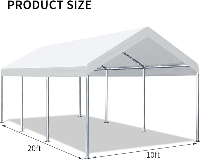 10'x20' Upgraded Carport Replacement Top Canopy Cover
