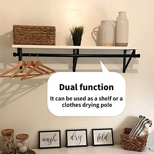 Heavy Duty Closet Rod & Shelf Brackets Clothes Hanger Pole Support Bracke...