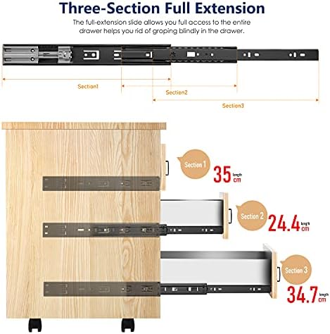 Ravinte Matte Black Soft Close Drawer Slides 14 Inch 5 Pairs 10 Pack