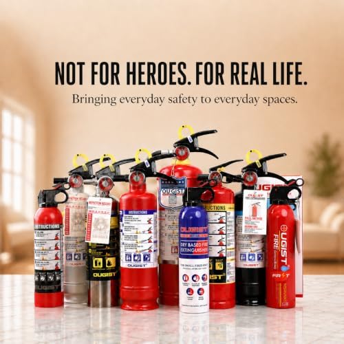 Ougist Home Fire Extinguisher, 2.5 lb ABC Dry Chemical 1-A:10-B:C, 1 Pack