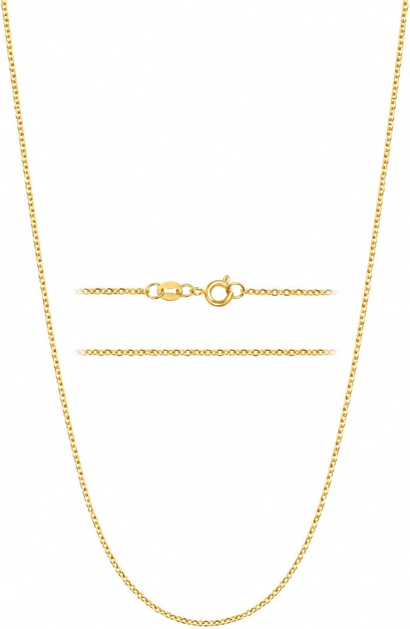 KISPER Dainty Gold Cable Chain Necklace Women 24K Plated Stainless Steel