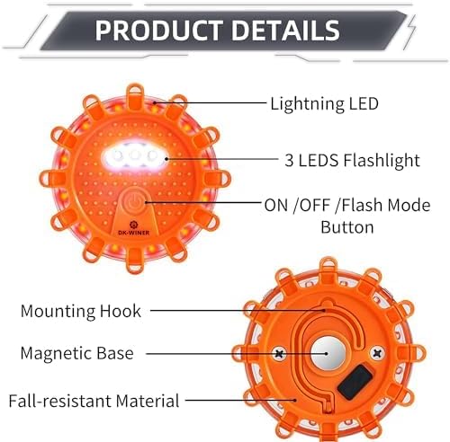 LED Road Flares 6Pack Roadside Emergency car kit Emergency Road Flares Kit