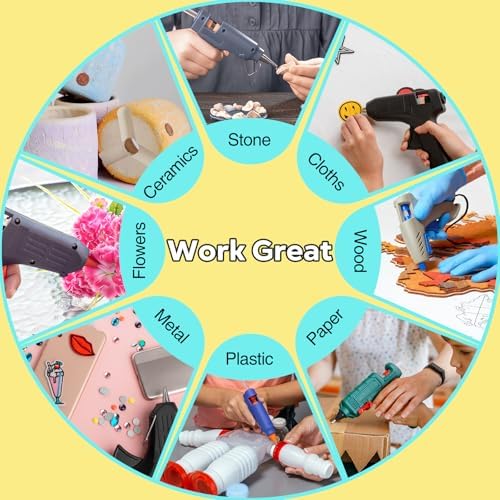 ELDVAP Full Size Hot Glue Sticks 800 Pack, 0.43" x 8", Clear Multi-...