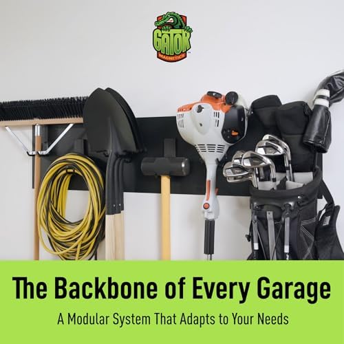 GATOR MAGNETICS Wall Kit: 3 Panels, 6 Magnetic Hooks – Garage Organizer