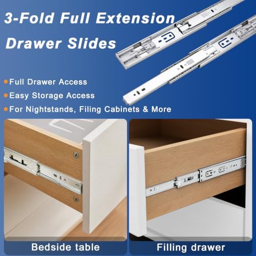 10 inch Soft Close Drawer Slides 6 Pairs (12 Pcs) Heavy Duty Cabinet Side Mou...
