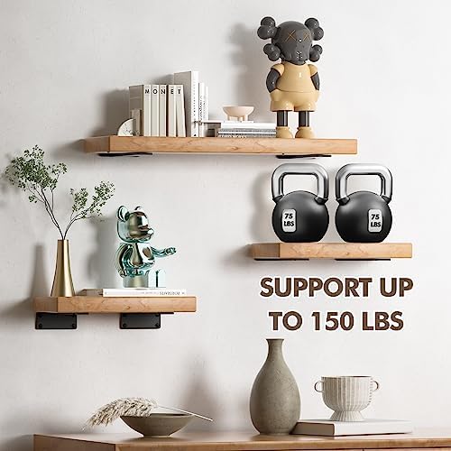 6 Pack Heavy Duty Metal Shelf Brackets 10 inch Long,Black