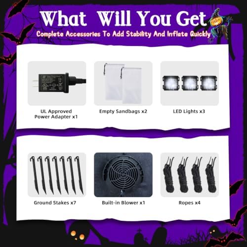 6FT Rotating Halloween Inflatables Outdoor Witch, 360° Swivel Base Lighted wi...