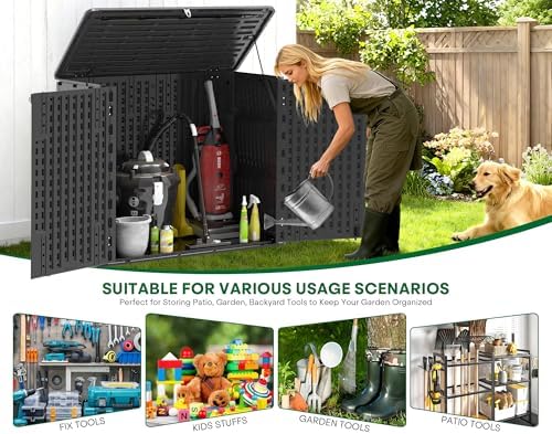 Outdoor Storage Cabinet Waterproof 31 Cu.Ft with Lockable Doors