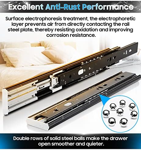 YENUO 5 Pairs Soft Close Drawer Slides Full Extension 12–24 Inch 100 LB