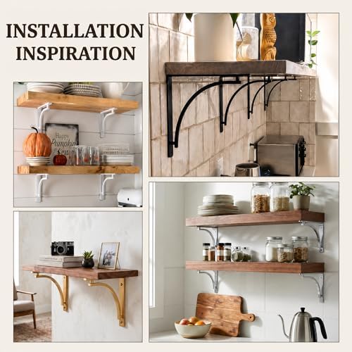 Classic Brass Powder Coated Heavy Duty Shelf Brackets 12 inch by Balin Design...