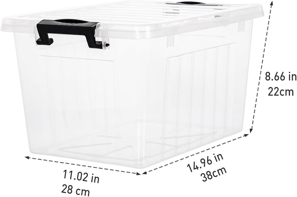 Citylife 22 Quart Clear Plastic Storage Bins with Lids 6-Pack